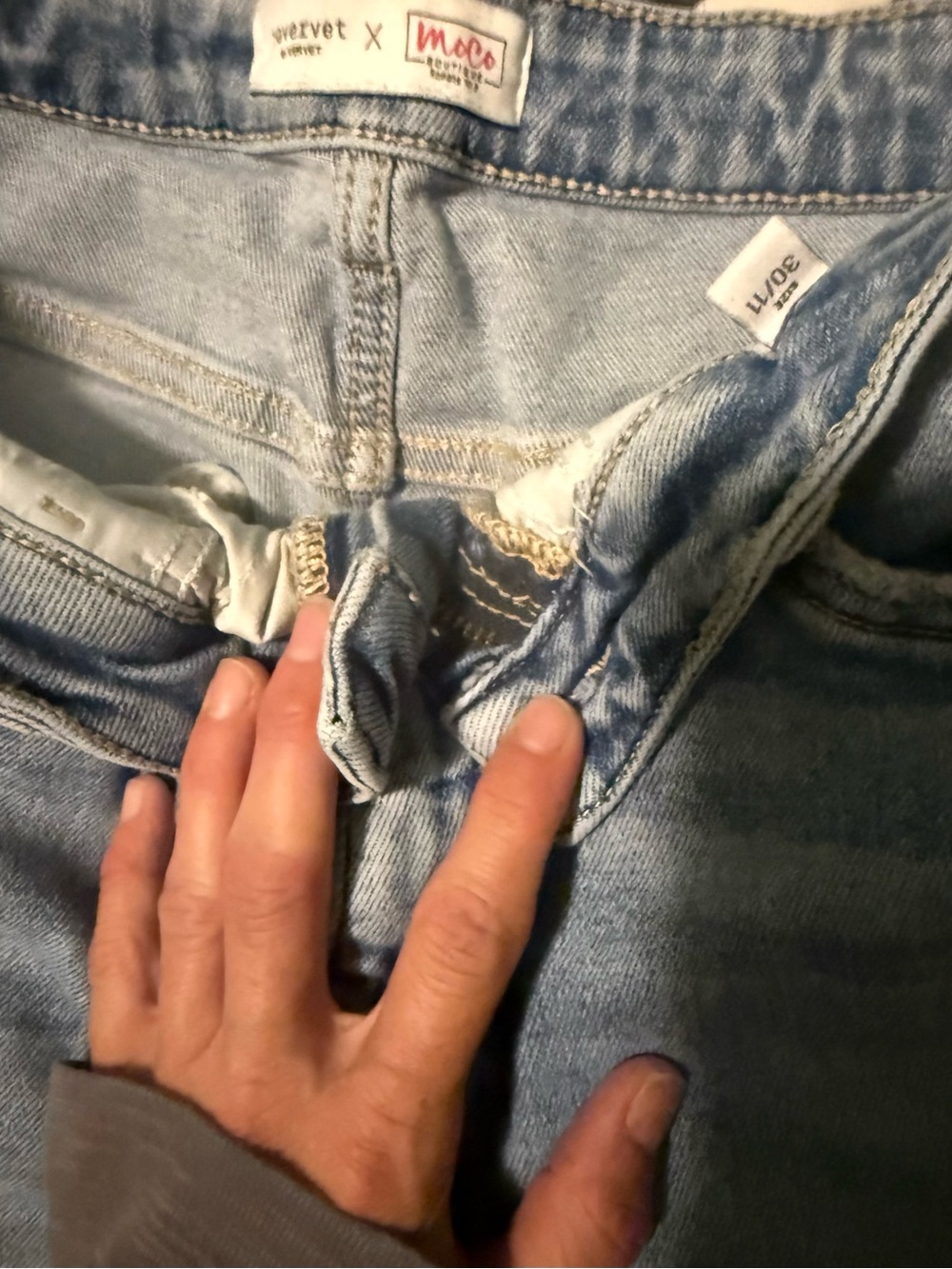 Light Wash Distressed Wide-Leg Flare Jeans - Picture 11 of 11
